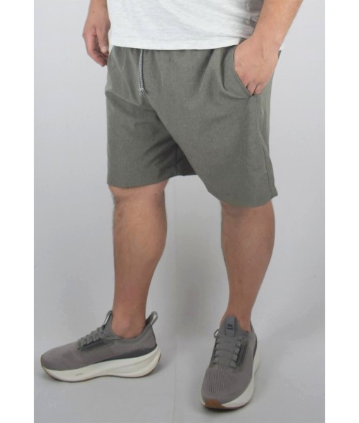 Short elastano Mescla Tactel Extra Grande Plus Size praia Cinza